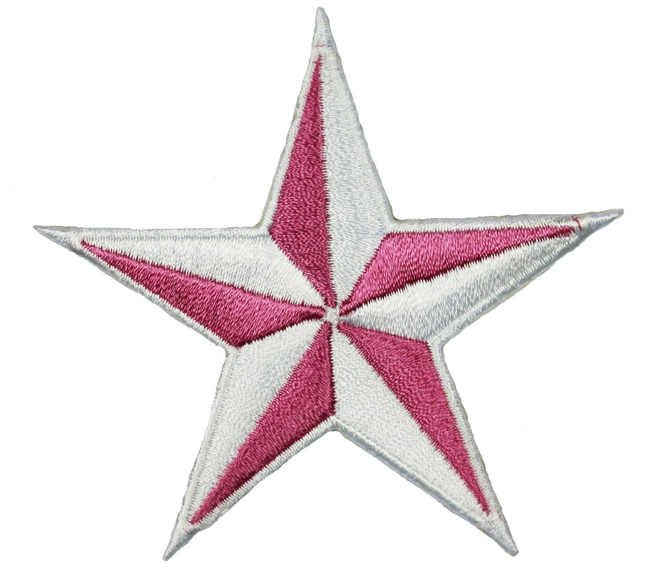 Star Patch Hot Pink White